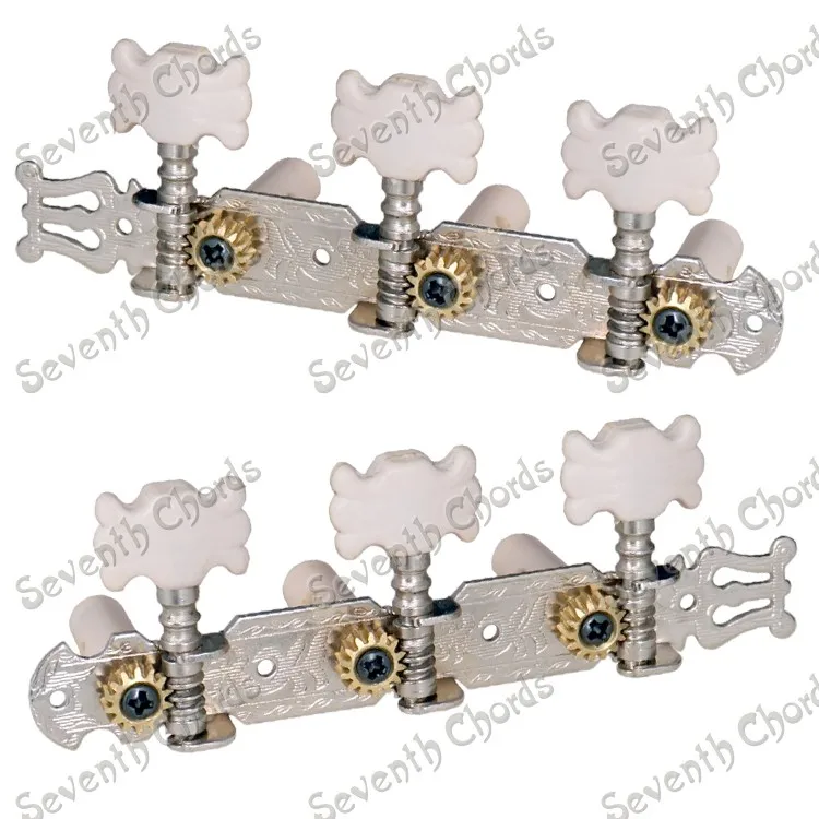 Flower head plastics column classical guitar string buttons/long three connections string knobs