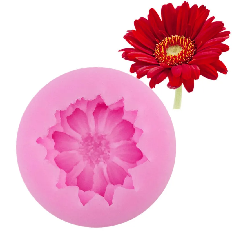

4YANG 3D Daisy Flower Shape Silicone Mold Pastry Cupcake Chocolate Soap Baking Mould Fondant Cake Sugarcraft Decoration Tools