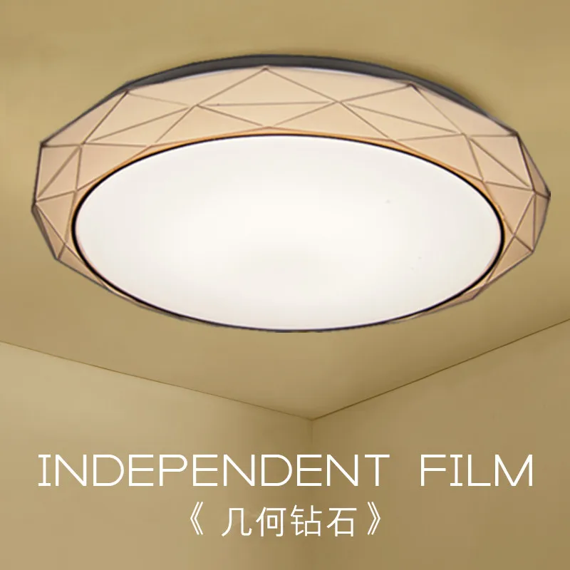 

Simple modern LED warm and romantic bedroom living room study room geometric round remote control ceiling lamp