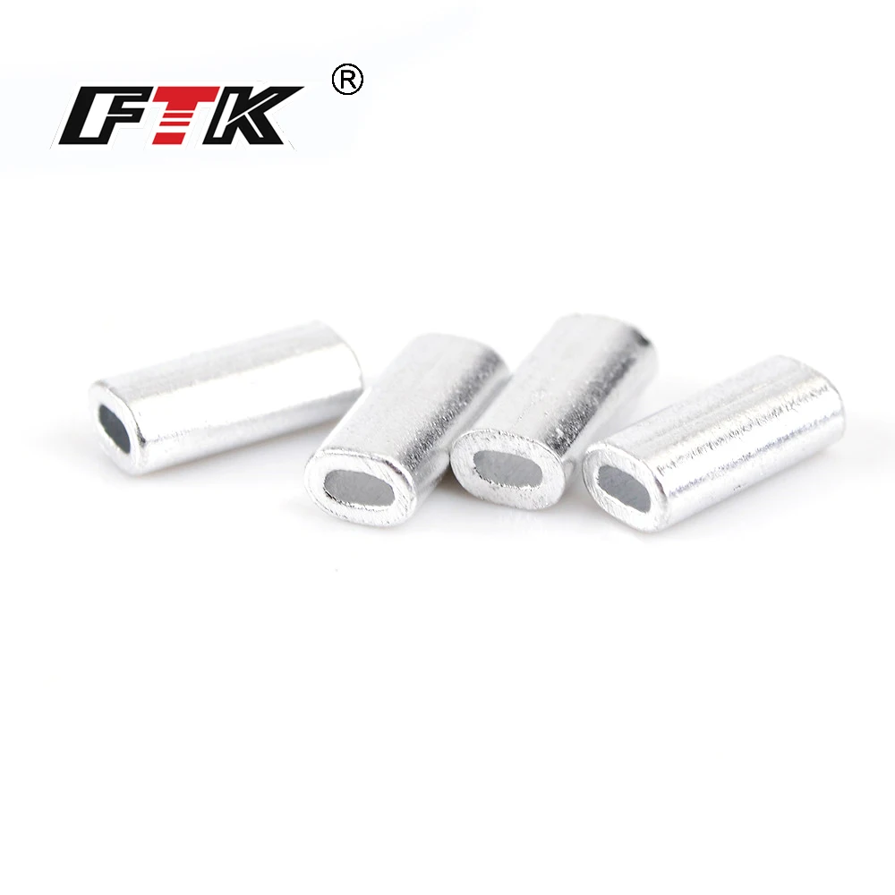 

FTK Connector 1 Pack 1.4# 1.6# 1.8# 2# Fishing Swivel Copper Double Sleeve Fishhook Lure Connector Terminal Pesca Fishing Tackle
