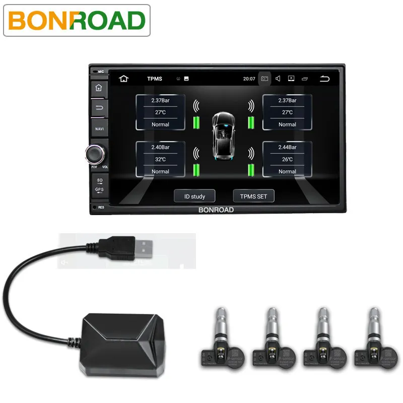 Bonroad USB TPMS система мониторинга давления в шинах для автомобильного радио