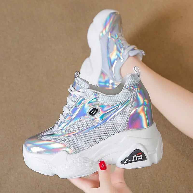 

2019 Summer Mesh Ladies Sandals Sequins Woman Sandalias Mujer Platform White Chunky Sneakers Womens Shoes Tenis Girl Masculino
