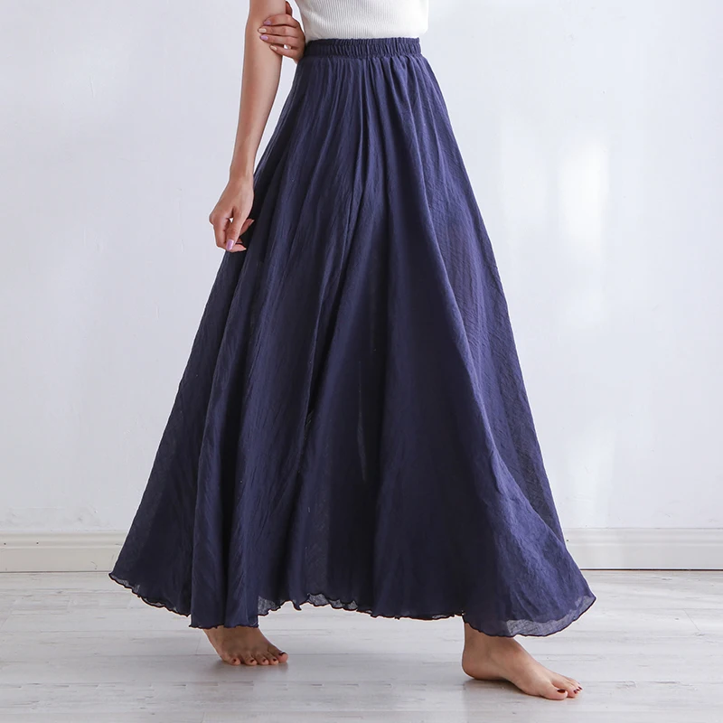 Новые женские полуоднотонные тонкие эластичные талии трапециевидной формы с большим подолом для лета DO99