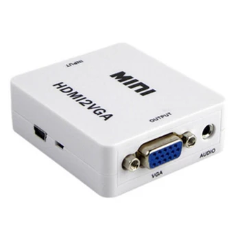 

HDMI2VGA Mini HDMI to VGA Adapter HD1080P HDMI to VGA Audio HD HDTV Video for PC Laptop Converter HDTV Projector