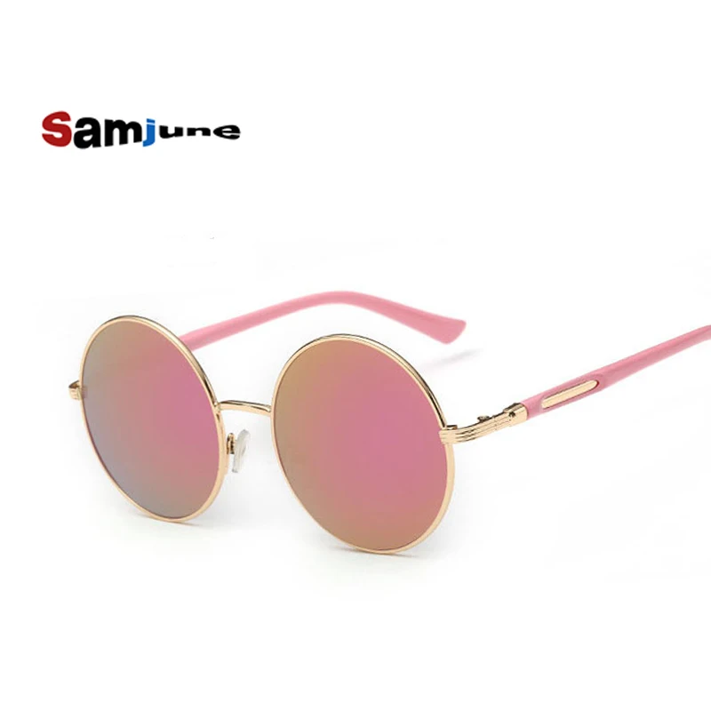 

Samjune Vintage Round Sunglasses Women Reflective Sun glasses Female Women's Shades Brand Designer lunette de soleil UV400