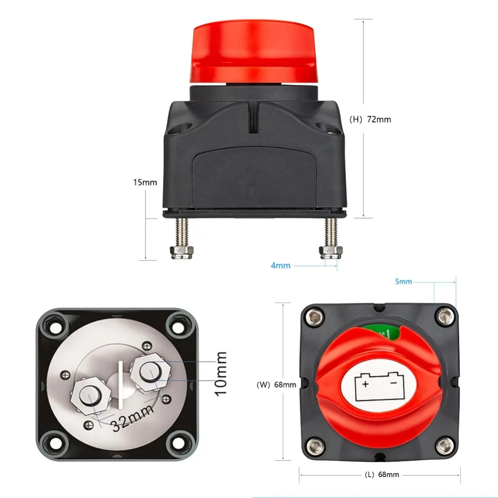 Автомобильный аккумулятор Мощность переключатель 12 V/24 V морской съемные аккумуляторы Isolatoe отключите Мощность Аварийная Кнопка ВКЛ/ВЫКЛ для яхты