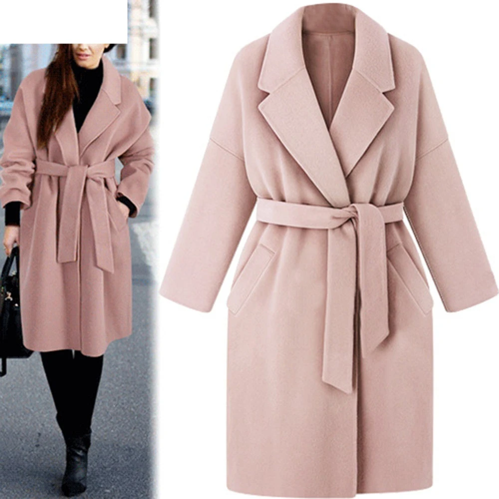 

JAYCOSIN 2018 New Fashion Warm Winter Clothes Womens Lapel Wool Coat Trench Jacket Loose Lace Overcoat Outwear 18OCT25