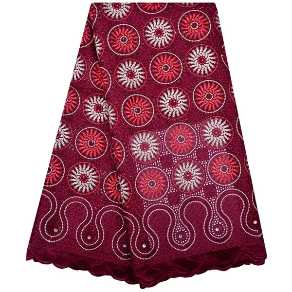 Африканская кружевная ткань с вышивкой кружева высокого качества швейцарская вуаль кружева с камнями французский нигерийский кружева для свадьбы - Цвет: burgundy