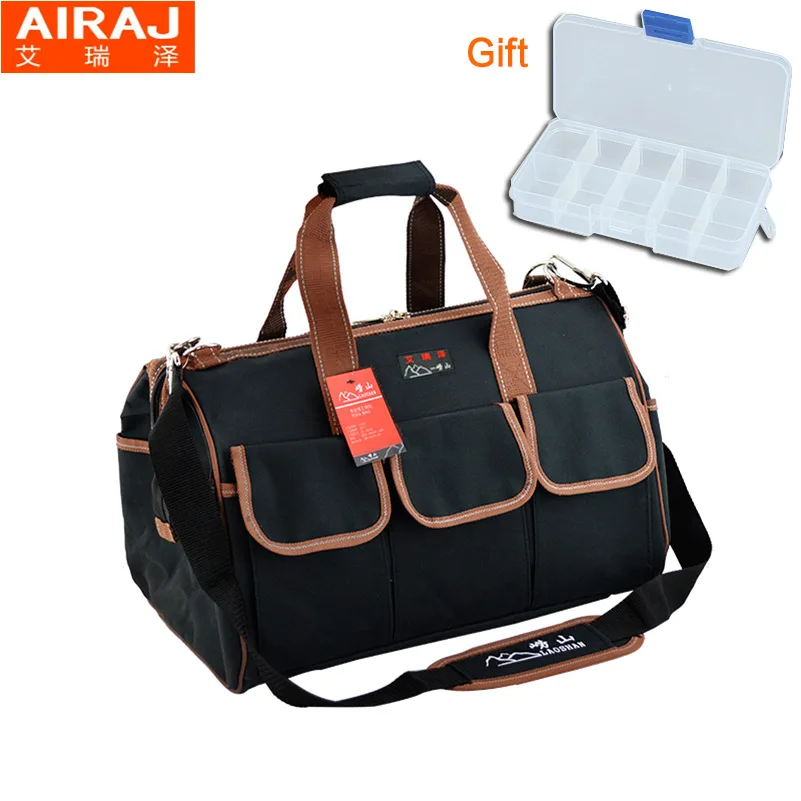

AIRAJ 15" 36*26*17cm 600D Oxford Tool Bag Multi Functional Electrician Storage Thickened Canvas Waterproof Handbag With Belt