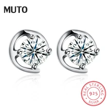 

MUTO 925 Sterling Silver Stud earrings pendientes mujer moda SVED4101 Certificate NO.: 10170519736