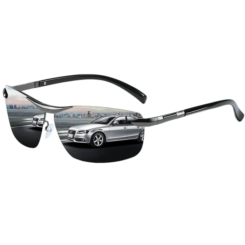 

TIYVAS Brand 2019 New Semi-rimless Polarized Sunglasses Men Driver Driving Mirrors Male Sun Glasses High Quality Retro Glasses