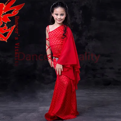 red Новое Кружевное платье для Танцев Живота для девочек, Размеры S/M/L, 3 размера, Одежда для танцев живота для девочек, модная одежда для Танцев Живота для девочек - Цвет: red