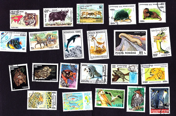 Imemo 50 шт./лот животные все разные из многих стран без повтора неиспользованные почтовые марки для сбора