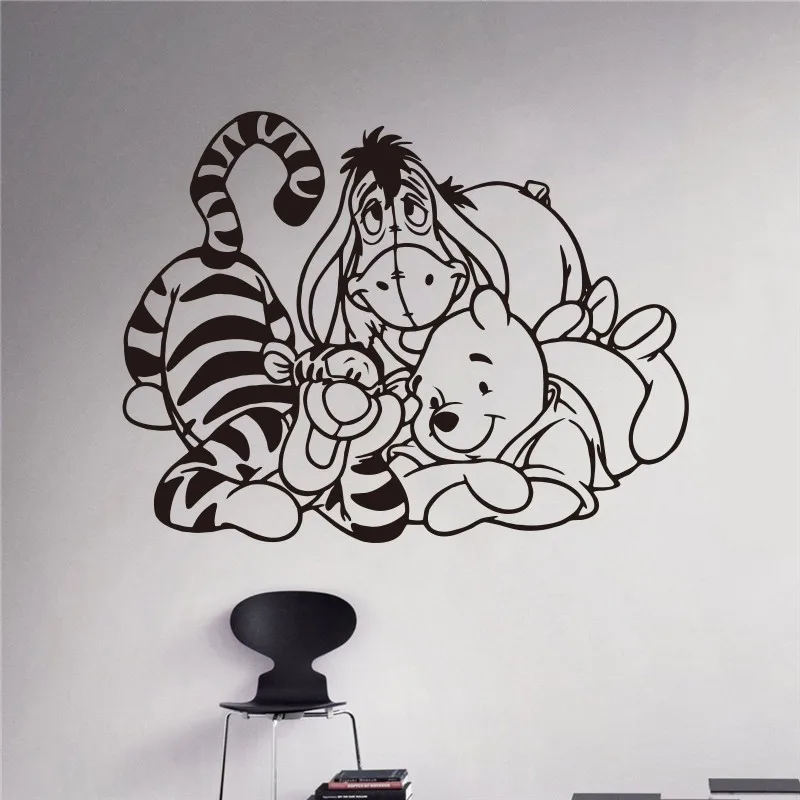 Winnie-Pooh-Piglet-Tigger-Wall-Decal-kids-Art-Design-Removable-Waterproof-Removable-wall-stickers-home-decoration