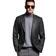 Мужская куртка из натуральной овечьей кожи для официальных встреч, куртка из подлинной овчины, мужская Тонкая кожаная куртка