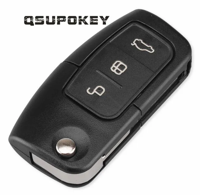 QSUPOKEY Автомобильный ключ дистанционного управления для Ford Focus Flip дистанционный ключ 3 кнопки 433 МГц с чипом 4D60