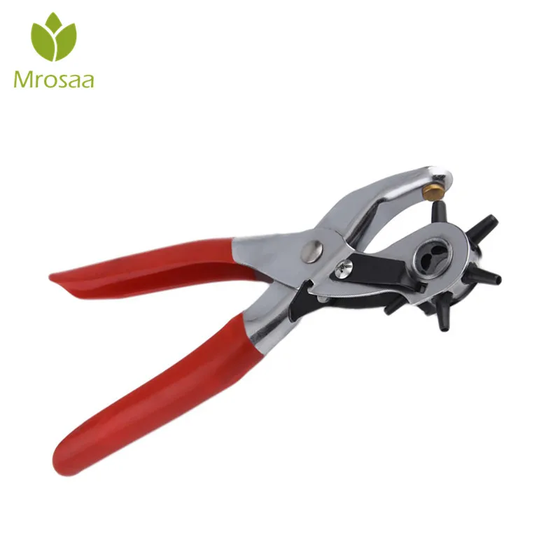 1pc Multi function Portable Hole Puncher 22.5cm Red Belt Hole