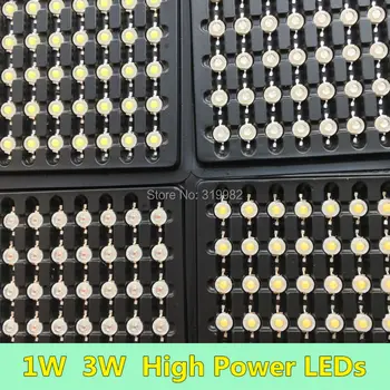 

50 PCS 1W 3W LED Diode Chip High Power LEDs Lamp Source white warm red blue green yellow orange purple ice blue Copper Holder