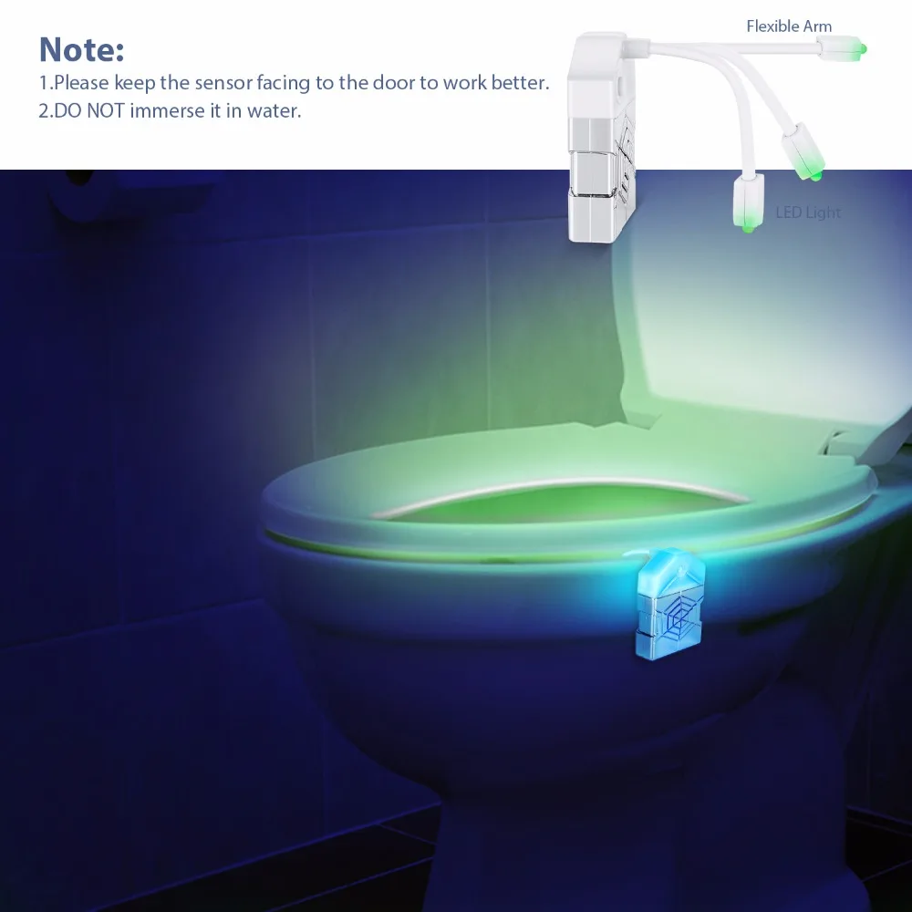 

LED Toilet Light Motion Sensor LED Night Lamp 16 Colors Light WC LED Bulb With Motion Sensor LED UV Sterilizer Lamp Bowl Toilet