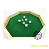 Heavy Duty 12 Inch Octagonal Wooden Dice Tray with Felt Lined Rolling Surface, Wooden Dice Rolling Tray 4