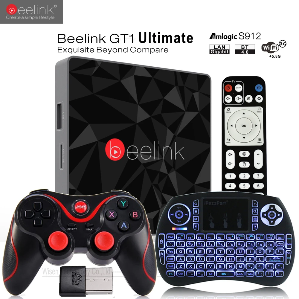 Beelink GT1 Ultimate ТВ коробка 3 г 32 Amlogic S912 Восьмиядерный Процессор DDR4 2.4 + 5.8 Г двойной Wi Fi