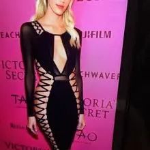 Новая женская сексуальная черная сетка с длинным рукавом Замочная скважина вечернее Бандажное платье+ костюм