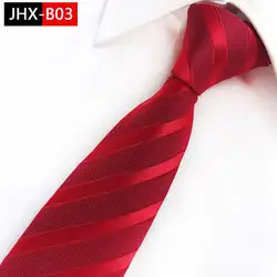 Красные Полосатые Галстуки для Для мужчин Повседневное Jacquared Галстуки для Для мужчин Классический Полосатый шеи галстук для Свадебная