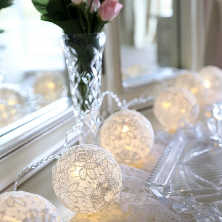 20 светодиодный Сказочный кружевной шар на батарейках, 3 м светодиодный светильник, украшение для рождественских уличных гирлянд, новогодних и свадебных гирлянд gerlyanda