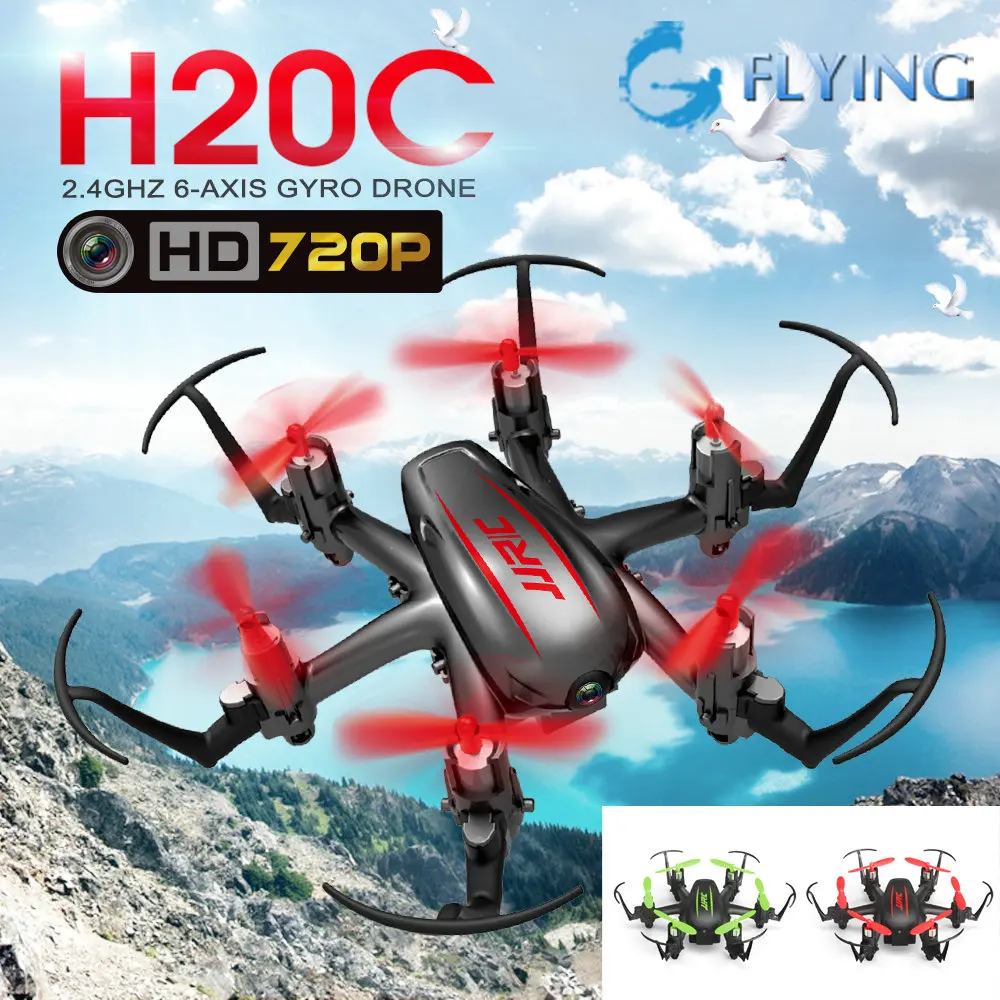 

JJRC H20C Mini Drone with 2.0MP Camera H20 Upgrade RTF 2.4G 4CH 6 Axle Gyro RC Hexacopter Headless Auto-Return F16759/60