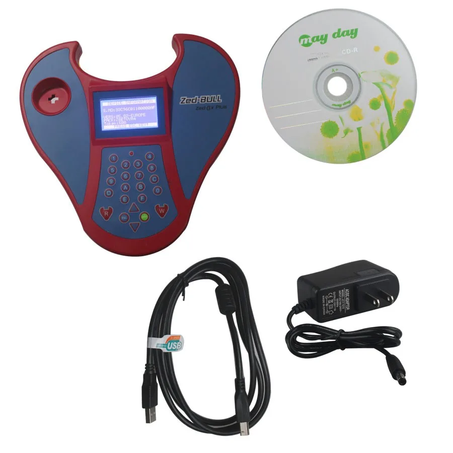 Hot promotion 2016 OBDII Auto Key Programmer big Zed Bull Transponder Clone Key Zed-Bull With Multi-Language Free Shipping