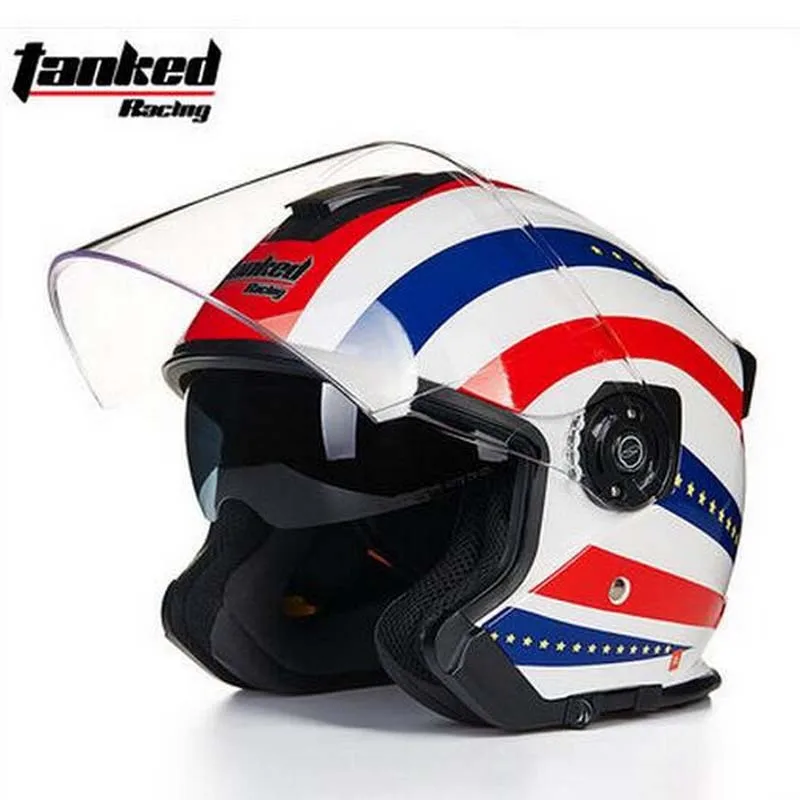 Germany Tanked Racing dual lens motorcycle helmet half face motorbike