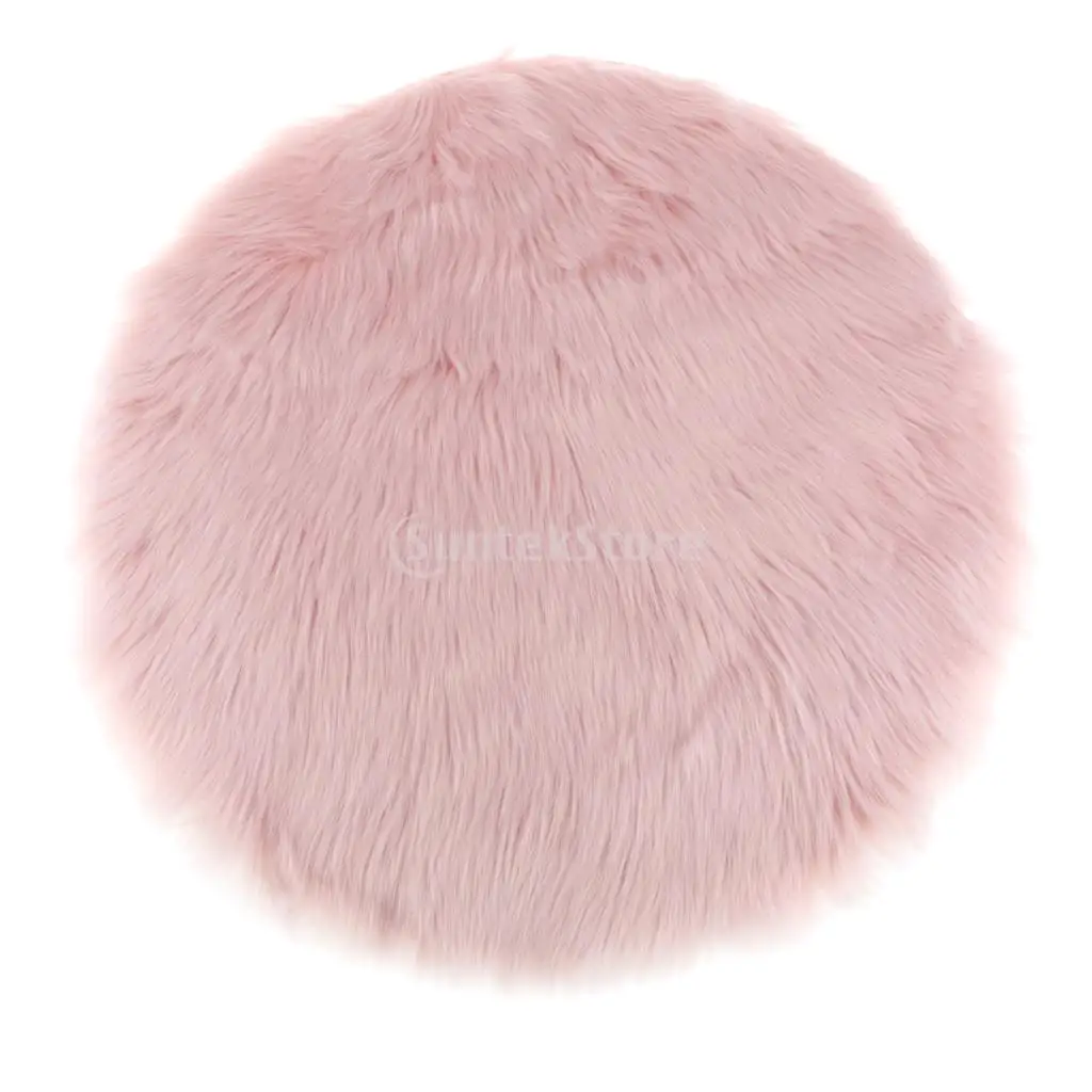 Faux Sheepskin Sofa Chair Cover Rug / Shaggy Area Rugs White+Light Pink