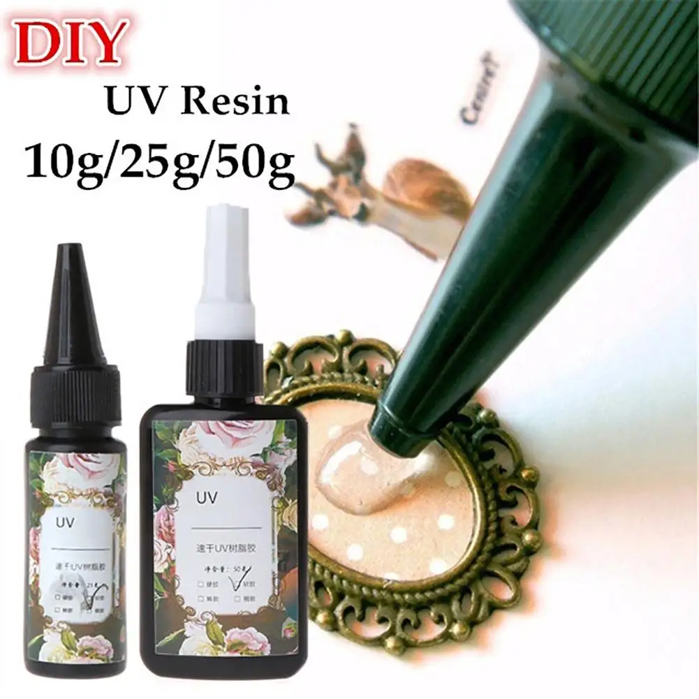 

Alibaba Express 10/25/50g UV Resin Hard Glue Ultraviolet Transparent LED DIY Tools for Fashion Jewelry wholesale