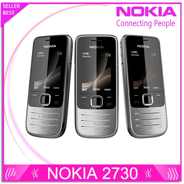 Refurbished Nokia 2730 classic Unlocked Mobile Phone 2730c Cheap 3G Phone Quad-Band 2MP Camera 1 Year Warranty free shipping