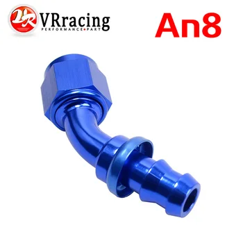 

VR - AN8 8AN AN -8 45 DEGREE PUSH ON LOCK SOCKETLESS HOSE END FITTING ADAPTER VR-SL2045-08-011