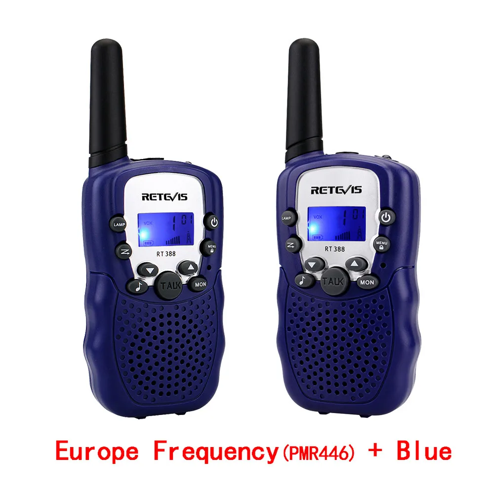 EU Freq and Blue 2 шт. Retevis RT388 детская рация детская игрушка радио 0,5 Вт ПМР PMR446 ФРС VOX фонарик 2 портативных радиостанций КВ трансивер - Цвет: EU Freq and Blue