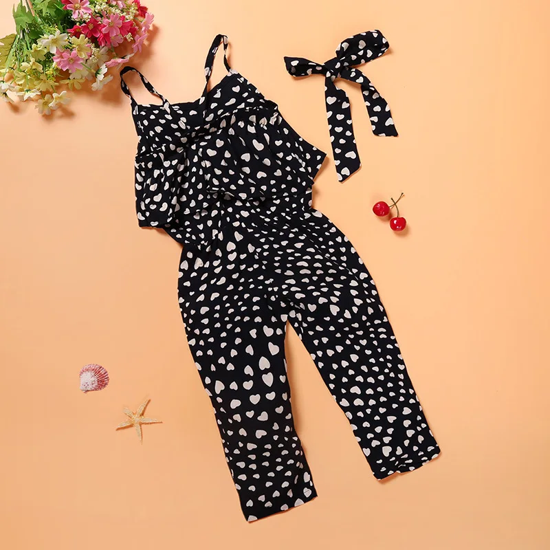 Novo Popular Meninas Jumper Romper Meninas Tiras Alcinhas Cordão Babados Queimado Macacão Palazzo 26 Cheap Macacão