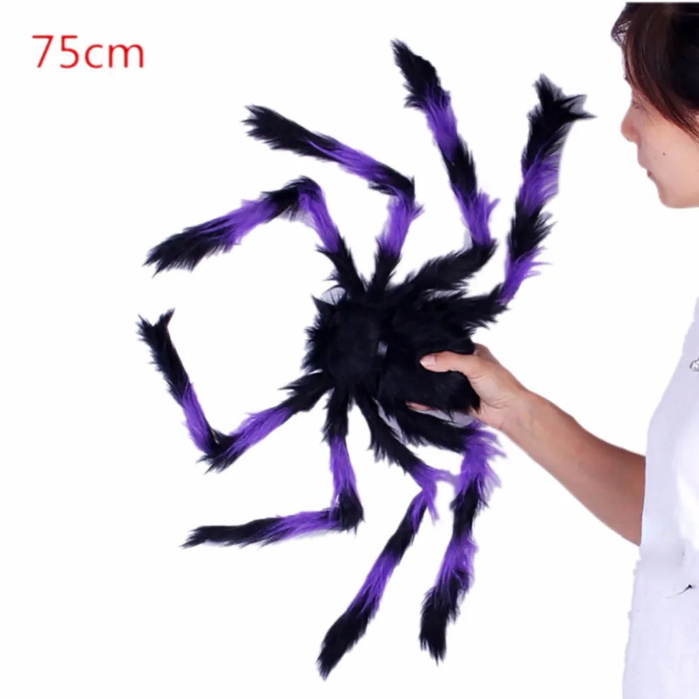 Large Size Plush Spider Wire Plush Halloween Props Spider Funny Toy Party Bar KTV April Fool's Day Decor Random Color