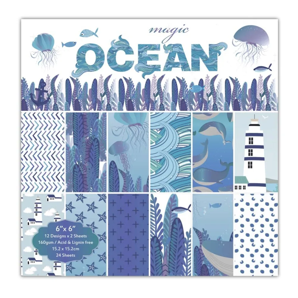 Aliexpress.com : Buy DIY ocean Scrapbooking paper pack of 24sheets handmade craft paper craft ...