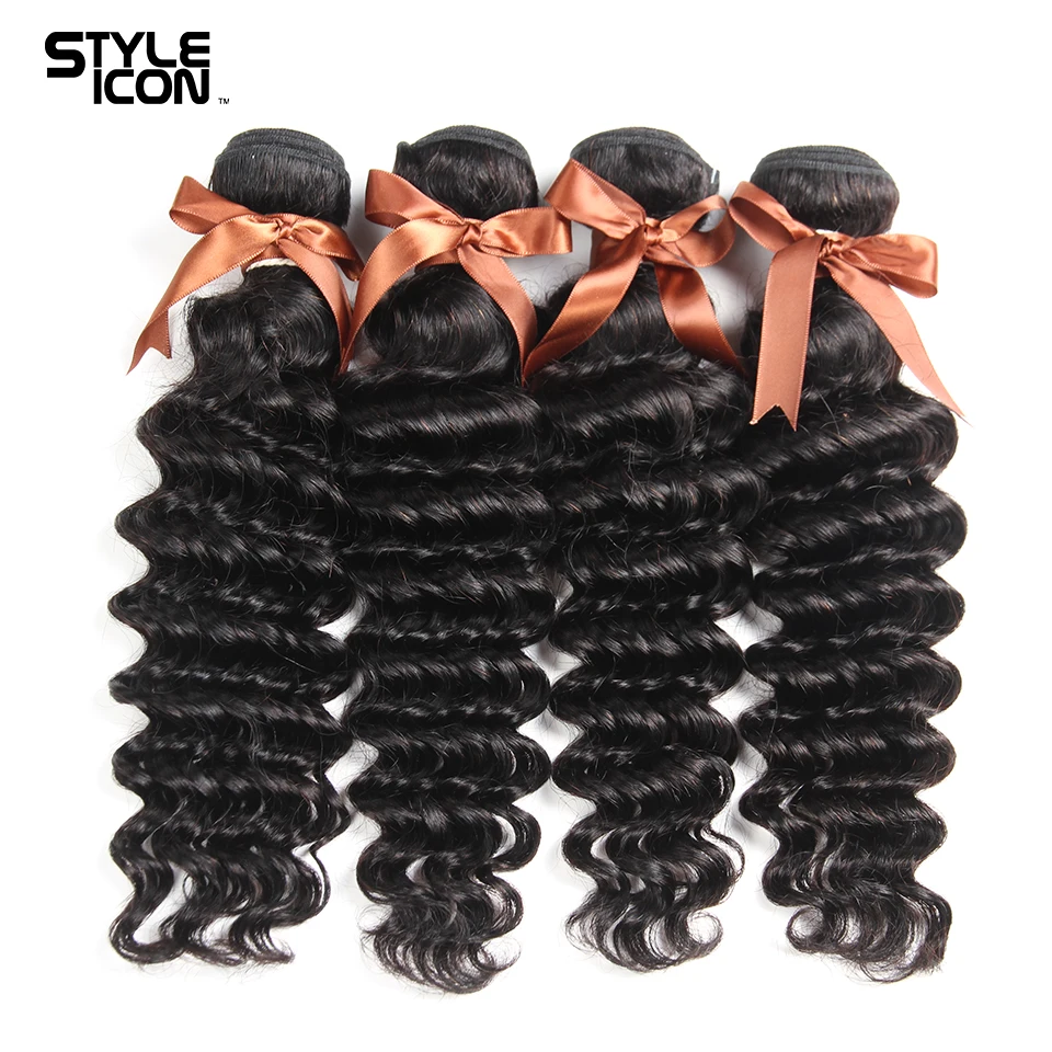 Styleicon продукты волос бразильские свободная глубокая волна 4 Связки Номера для