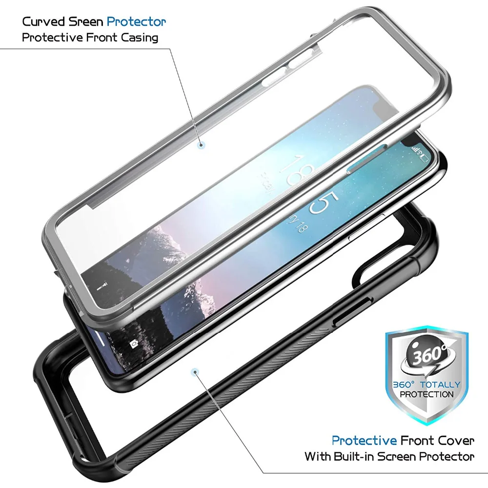 For iPhone Xs Max Shockproof Case Life Water Shock Dirt Snow Proof Protection for iPhone X XS XR Full Body Rugged Clear Cases