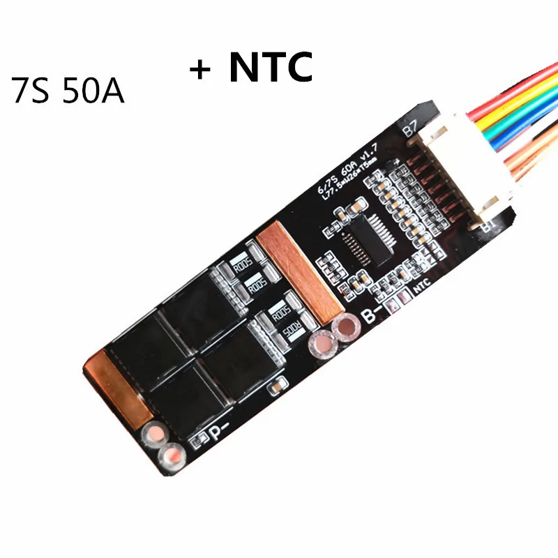 BMS доска 6S 30A 6S 50A с NTC для 3,7 V Ternary литиевая батарея Защитная плата/BMS 7 S/BMS 6S доска - Цвет: 7S 50A with NTC