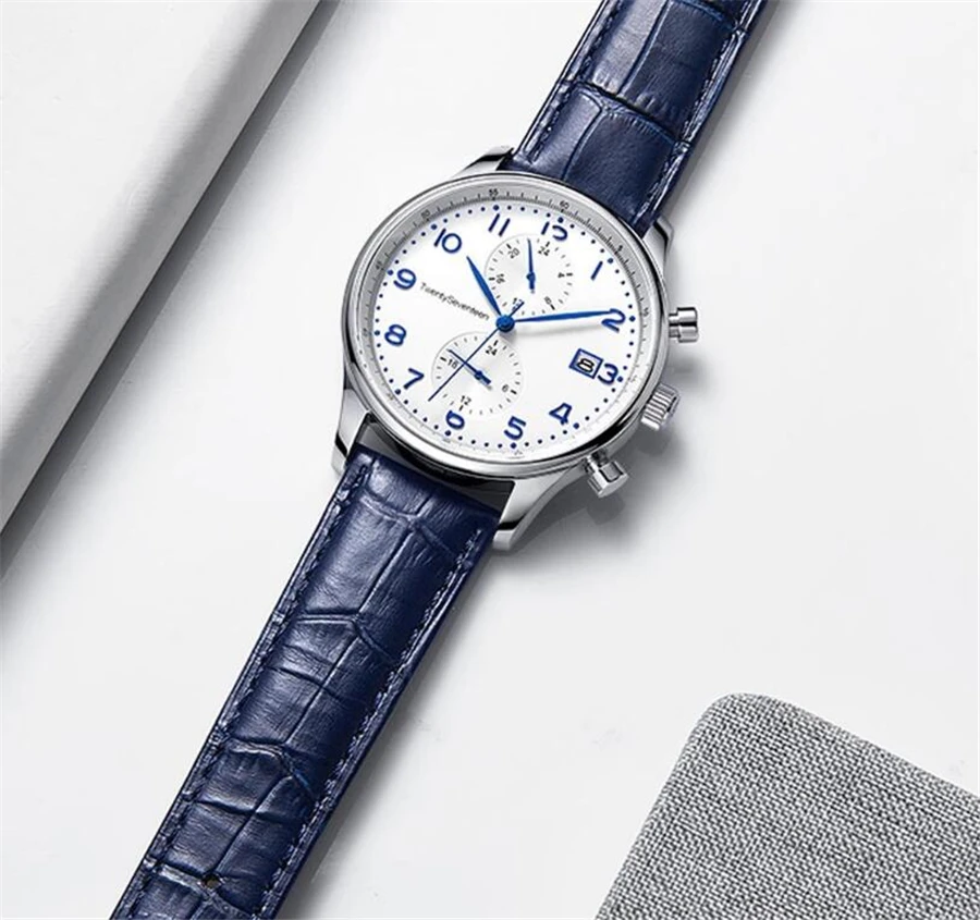 Xiaomi TwentySeventeen Light Business Quartz Watch Multi-function Dual time zone 24 hour display Casual Sport Wristwatch Men Clo (9)