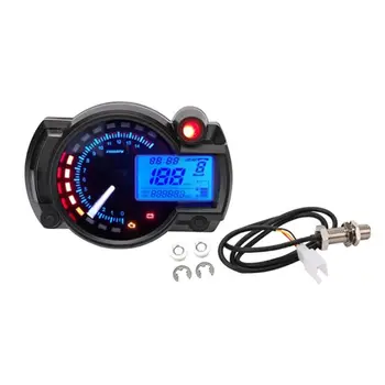 

Motorcycle Tachometer Motorcycle Digital Light LCD Speedometer Odometer Tachometer Speed Sensor 7 color display oil level meter
