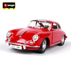 Bburago 1:24 Porsche 1961 жесткий Топ производитель Авторизованная литая модель машины образец прикладного искусства украшения Коллекция игрушек