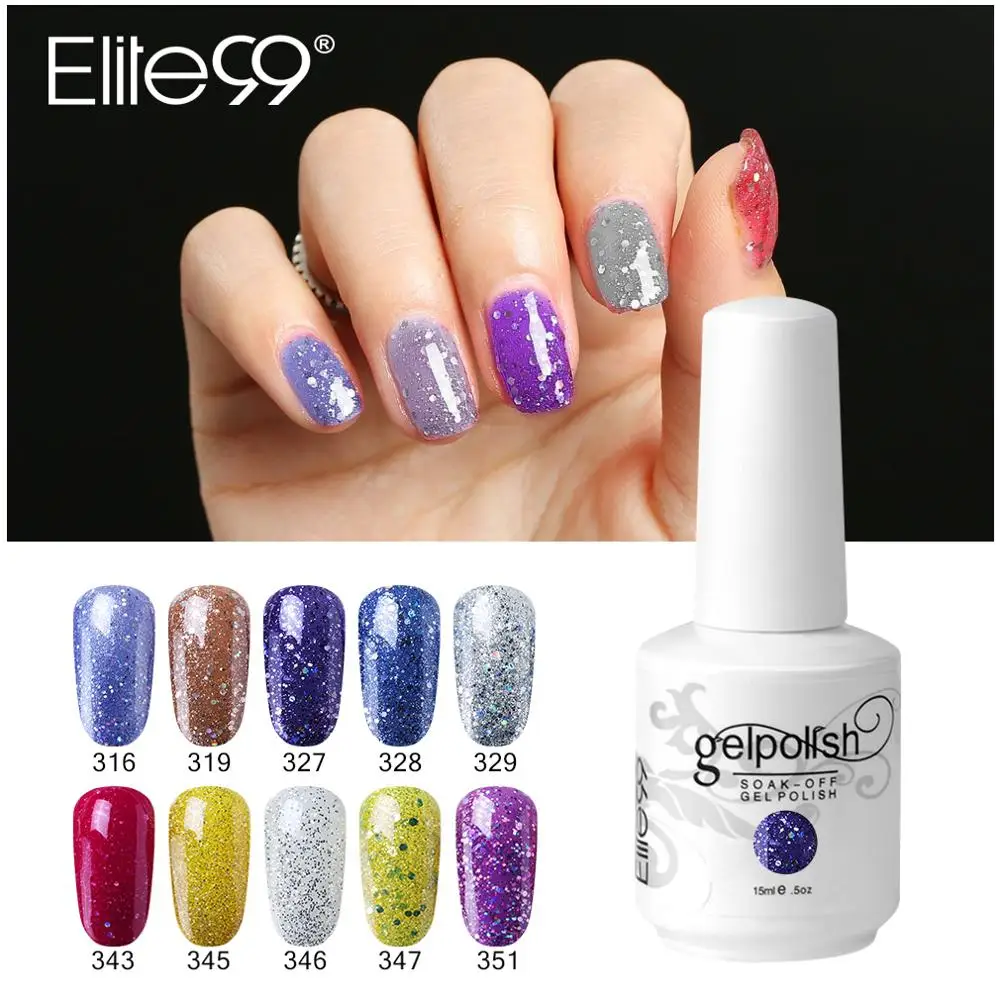 

Elite99 15ml UV Gel Nail Polish Pure Color Nail Gel Soak Off Semi Permanent Hybrid Varnish Lucky Nail Art Design Gel Lak Lacquer