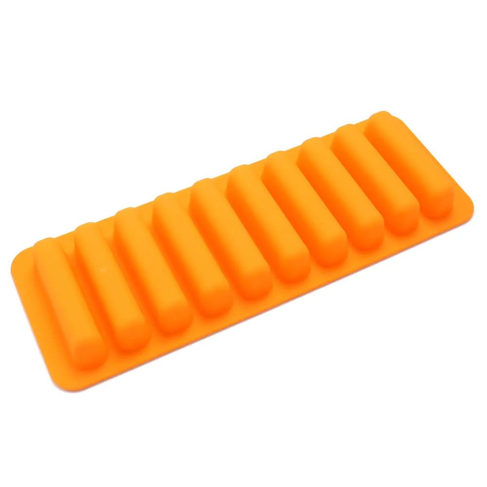 Новое качество прочное прямоугольное для выпечки поднос для печенья конфеты Кондитерские шоколадные палочки силиконовые формы для выпечки инструменты для выпечки m3 - Цвет: Orange