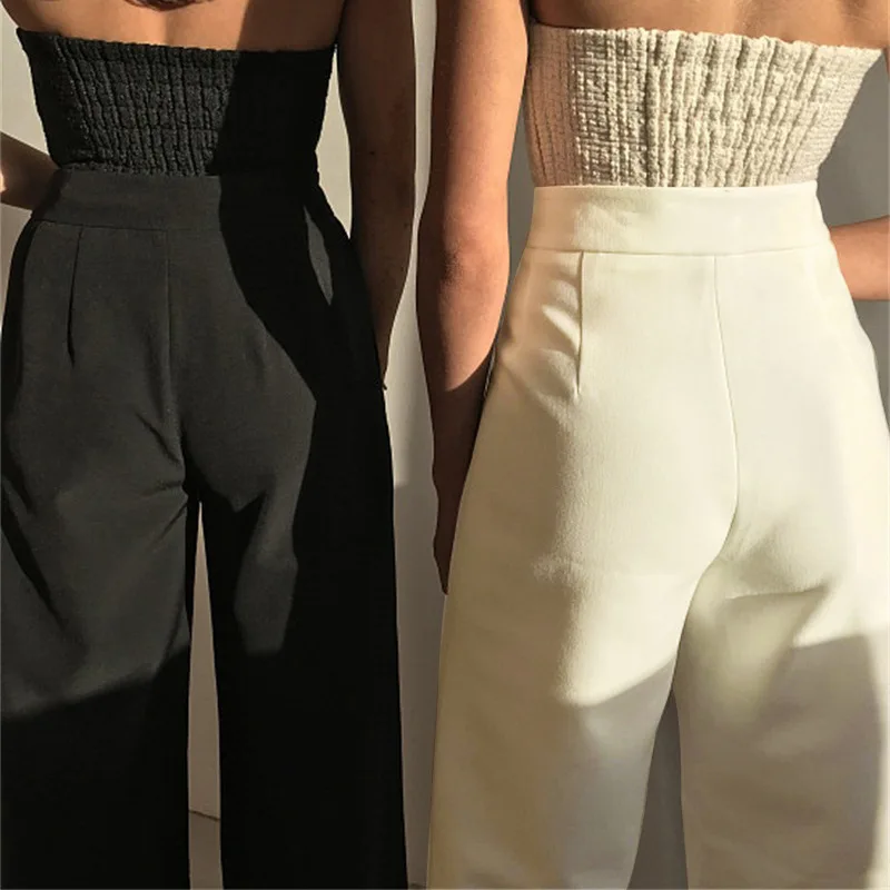 Elegant Lady Wide Leg Pants Light Cooked Breeze Solid Color High Waist Casual Trousers Micro Flare Pants Women Cargo Pants Elegant Lady Wide Leg Pants Light Cooked Breeze Solid Color High Waist Casual Trousers Micro Flare Pants Women Cargo Pants