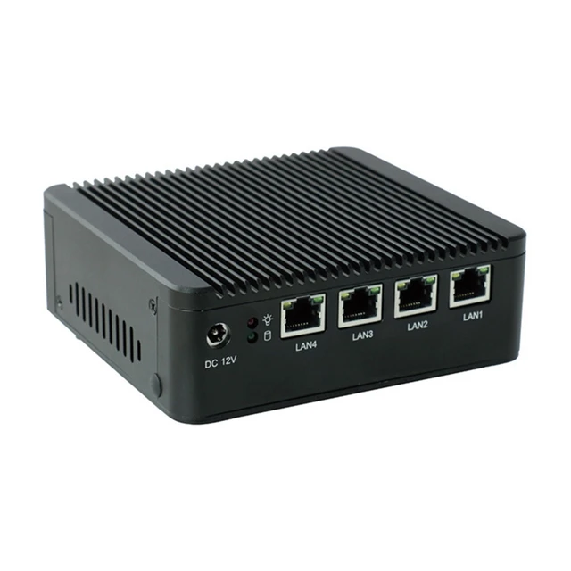Без вентилятора Мини-ПК Окна Intel Celeron 4 ядра J1900 4 NIC Linux pfsense Firewall маршрутизатор компьютер