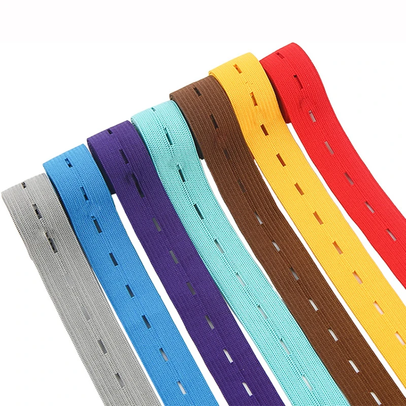 

Elastic Bands 15/18/20/25/30mm Multicolour Nylon with Hole Elastic Band Garment Trousers Sewing DIY Crafts Accessories 5meters